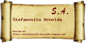 Stefanovits Arnolda névjegykártya